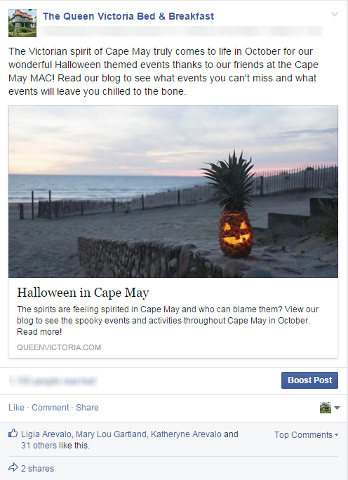 The Queen Victoria Social Media post