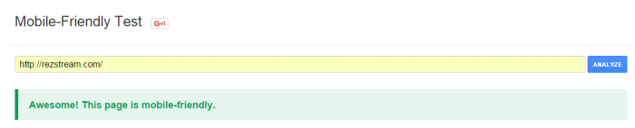 Google's mobile-friendly test results