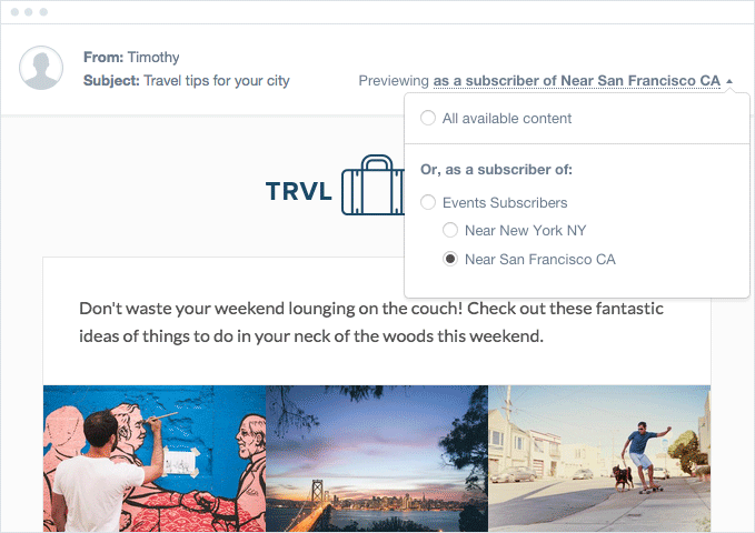Dynamic Email Example from Campaign Monitor