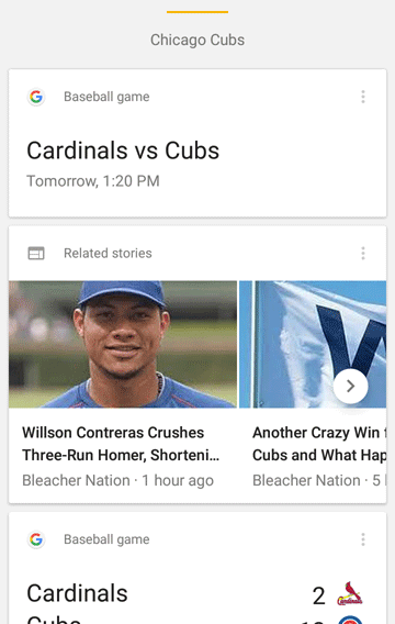 Google Now cards