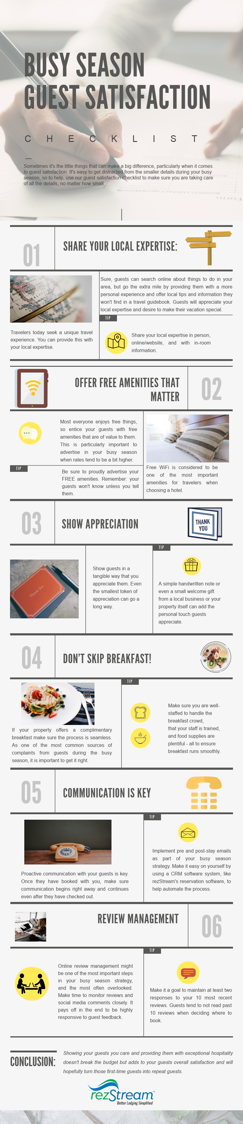 image of guest satisfaction checklist