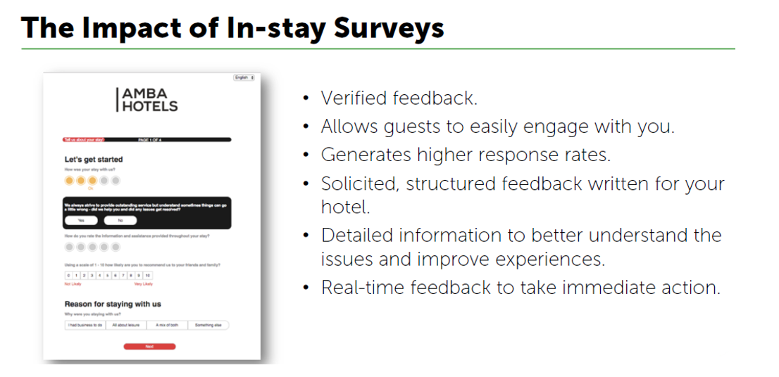 image of presentation about in-stay surveys