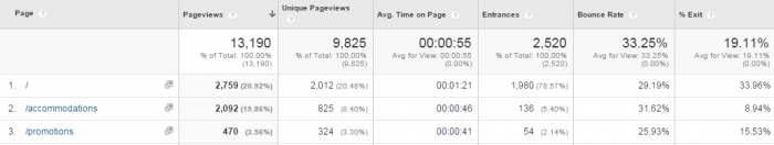 Google Analytics Page Performance