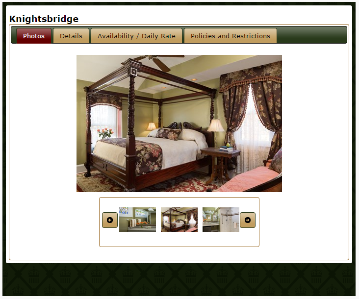 Booking engine photos, descriptions, and policies