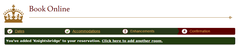 Booking engine progress bar