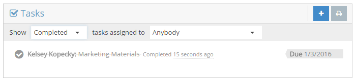 Completed tasks in RezStream Cloud