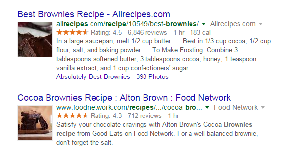 Example of Schema in Google Search results