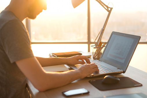 Man using a computer