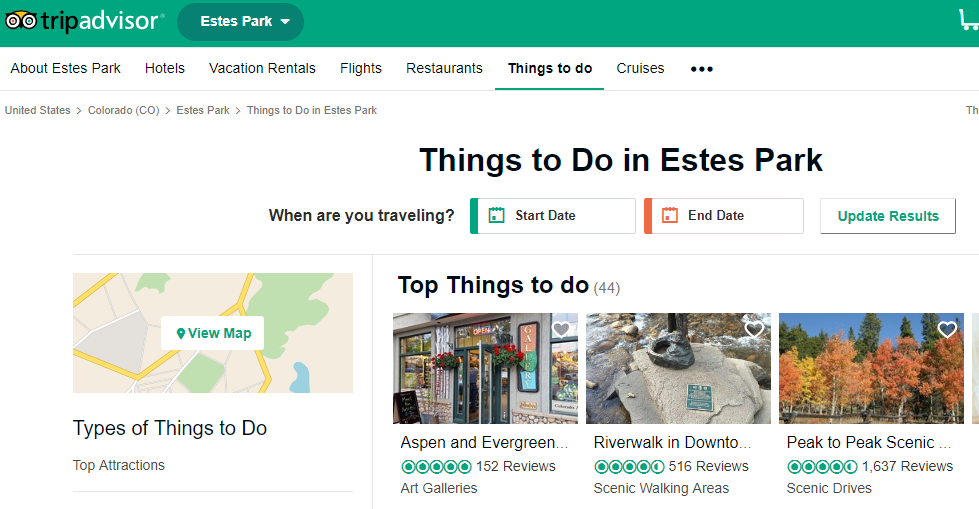 image of Tripadvisor page