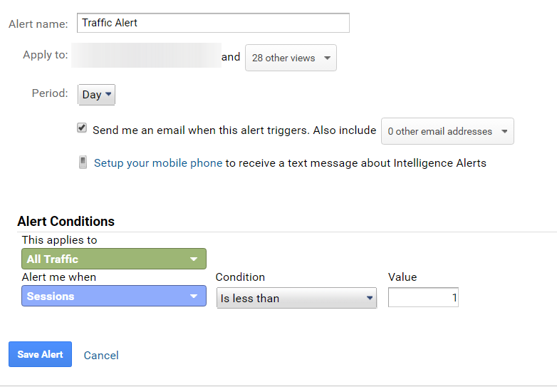 Google traffic alert
