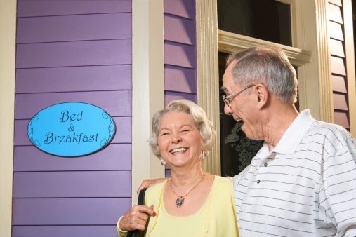 Couple at bed and breakfast