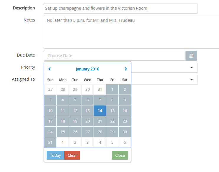 Creating a task in RezStream Cloud