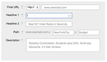 Expanded text ads creation