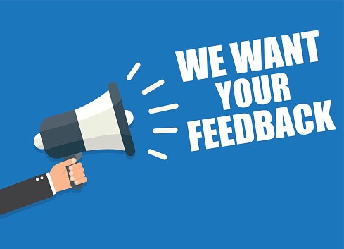We want your feedback graphic