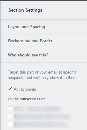 Email campaign settings