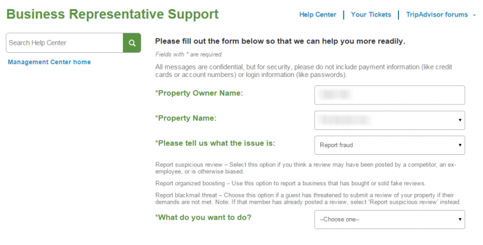 Report fraud on TripAdvisor