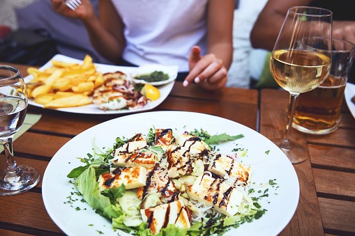 Dining at restaurant