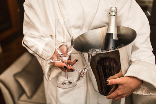 Woman with champagne