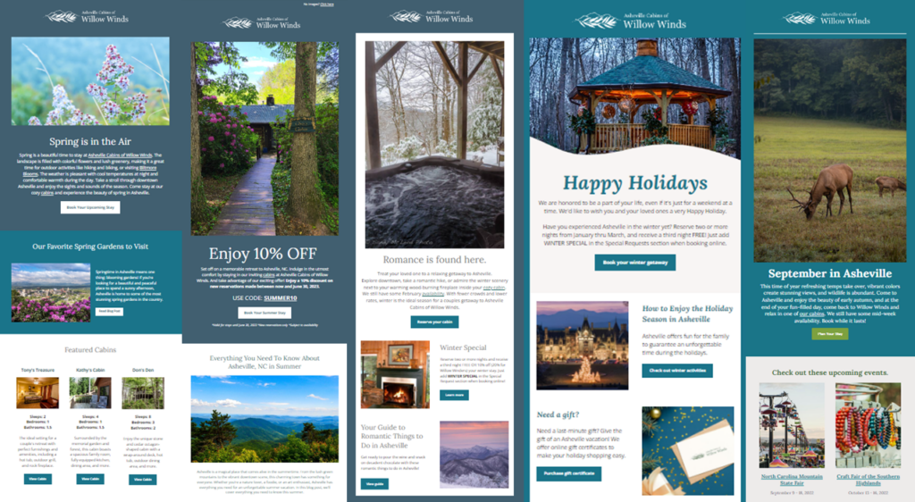 email-layouts Five examples of various e-mail templates.