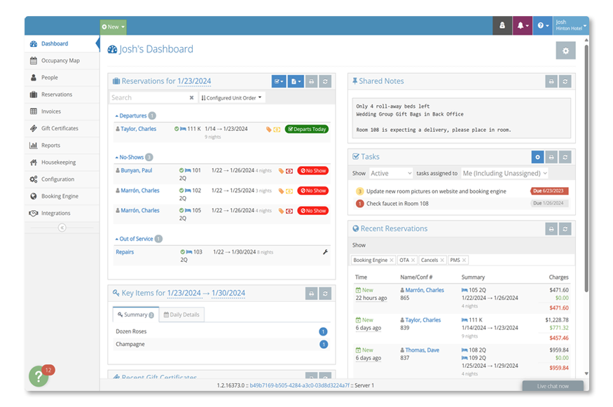 Software Dashboard rezStream Cloud dashboard