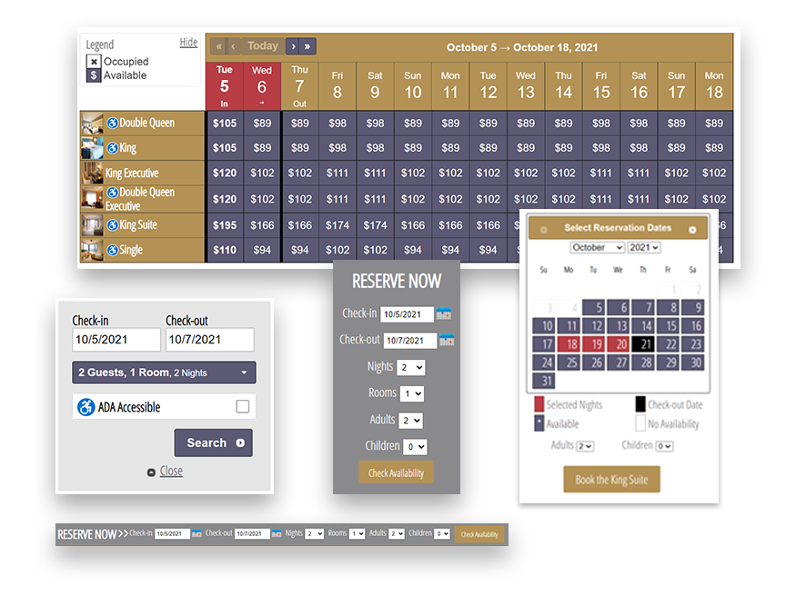 rezStream Booking Engine Calendars rezStream Booking Engine Calendars