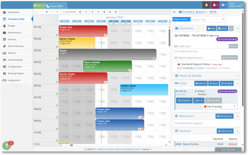 Software Occupancy Map rezStream occupancy map