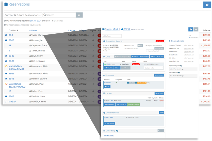 Software Reservations rezStream software reservation management